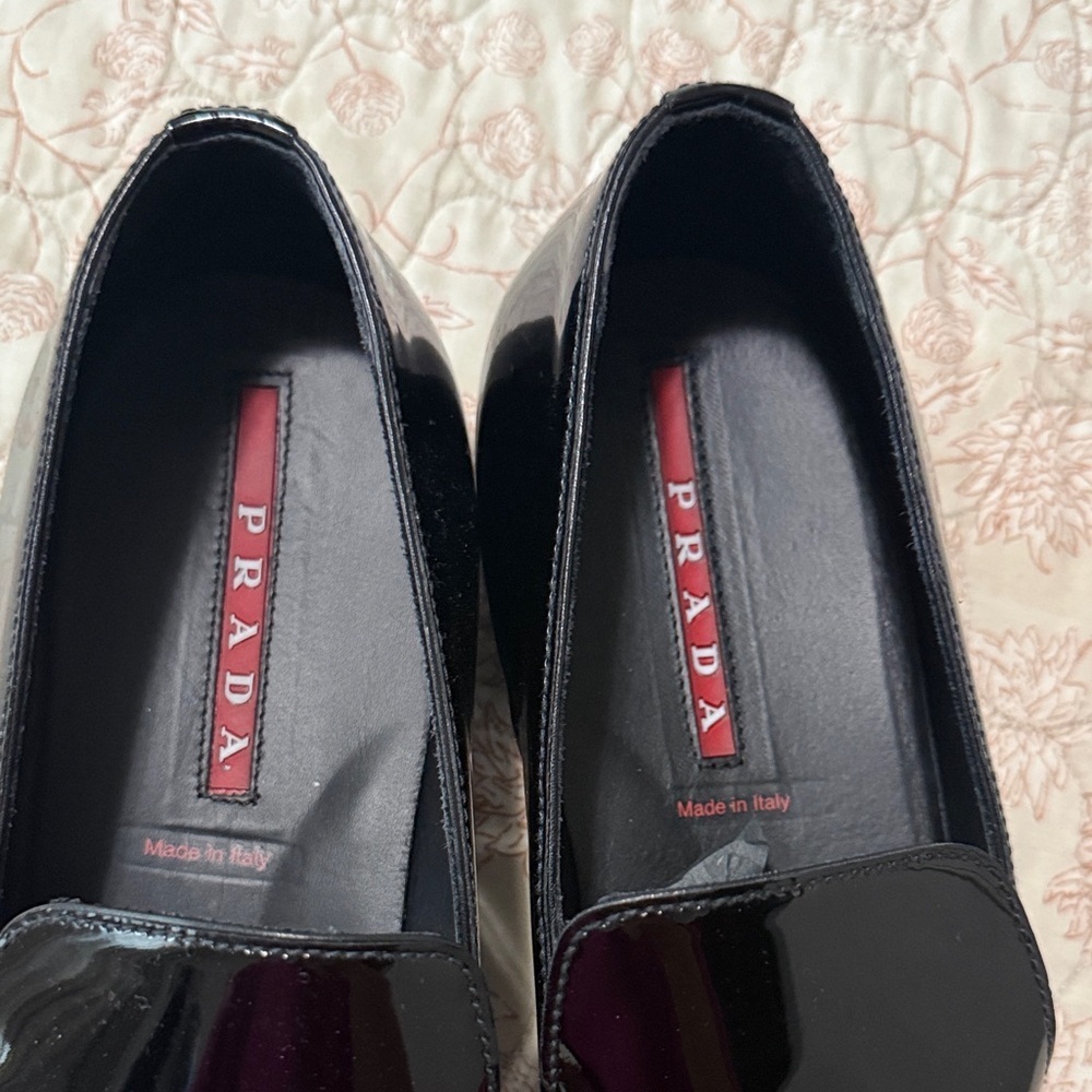 Prada Black Patent Leather Loafers - Picture 2 of 11